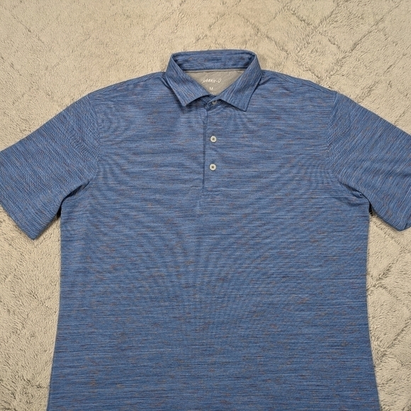 Johnnie-O Shirt Men's M Blue Liberty Multi Hale Polo Polyester Golf Casual - Picture 2 of 7